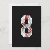 8th Birthday Baseball Big Number Eight 8 Year Old Kaart (Voorkant)