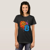 8th Birthday Basketball 8 Year Old Bday Srts Boys T-shirt (Voorkant volledig)