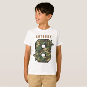 8th Birthday Boy Camo en Stars Custom Name V01H T-shirt (Voorkant volledig)