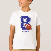 8th Birthday boy football personalized T-shirt (Voorkant)