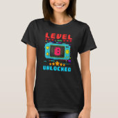 8th Birthday Boy Level 8 Unlocked Video Gamer Birt T-shirt (Voorkant)