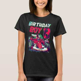 8th Birthday Boy Racing Car 8 Years Old Kids T-shirt