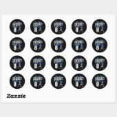 8th Birthday Cricket Player Ronde Sticker (Vel)