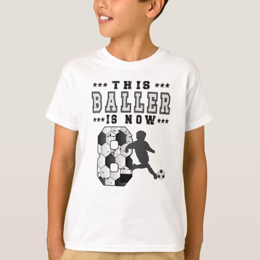 8th Birthday Gift Soccer Player 8 Year Old Boy T-shirt (Voorkant)