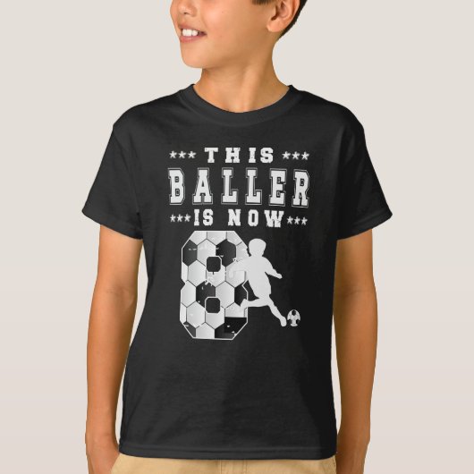 8th Birthday Gift Soccer Player 8 Year Old Boy T-shirt (Voorkant)