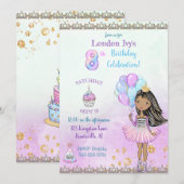 8th Birthday Girl Princess African American Kaart (Voorkant / Achterkant)