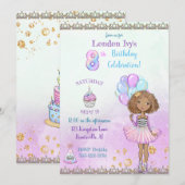 8th Birthday Girl Princess African American Kaart (Voorkant / Achterkant)