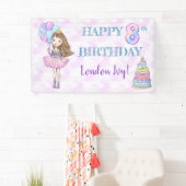 8th Birthday Girl Princess Lavender Turquoise Spandoek (Insitu)