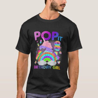 8Th Birthday Girl Unicorn Fidget Pop It Birthday 8 T-shirt