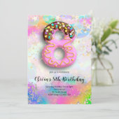 8th Birthday Girls Invitation Kaart (Staand voorkant)