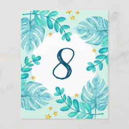 8th Birthday Greenery oerwoud blue Boy uitnodiging Flyer