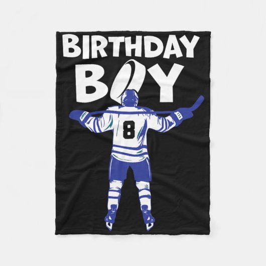 8th Birthday Ice Hockey Boy 8 Year Old Toddler Hoc Fleece Deken (Voorkant)