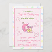 8th Birthday Invitation girl Kaart (Voorkant)