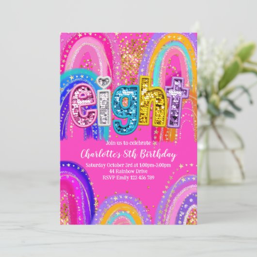 8th Birthday Invitations Kaart (Staand voorkant)