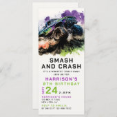 8th Birthday Monster Truck Smash Crash Boy Kids Kaart (Voorkant / Achterkant)