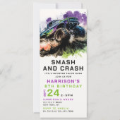 8th Birthday Monster Truck Smash Crash Boy Kids Kaart (Voorkant)