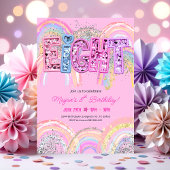 8th Birthday Rainbow Invitation Kaart