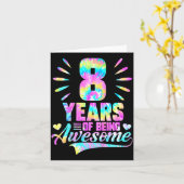8th Birthday Tie-dye 8 Year Of Being Awesome Kaart (Gele Bloem)