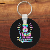 8th Birthday Tie-dye 8 Year Of Being Awesome Sleutelhanger (Voorkant)