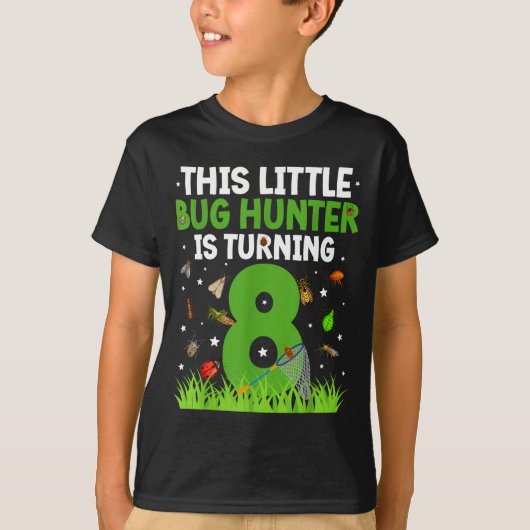 8th Bug Birthday Party Eight Year Old Bugs Birthda T-shirt (Voorkant)