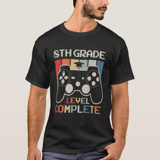 8th Grade Level Complete Game Controller Last Day  T-shirt (Voorkant)