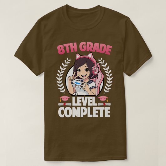 8th Grade Level Complete Graduation 2022 Anime Gam T-shirt (Design voorkant)