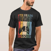 8th Grade Level Unlocked VideoGame Back to School  T-shirt (Voorkant)