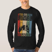 8th Grade Level Unlocked VideoGame Back to School  T-shirt (Voorkant)
