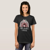 8th Grade Teacher Boho Floral Rainbow Back To Sch T-shirt (Voorkant volledig)
