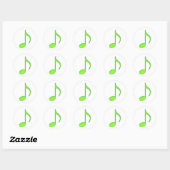 8th Note Limoen Helder Glassy Green Music Note Ronde Sticker (Vel)