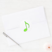 8th Note Limoen Helder Glassy Green Music Note Ronde Sticker (Envelop)