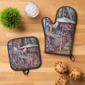 8th Street Rings Ovenwant & Pannenlap Set (Top down)