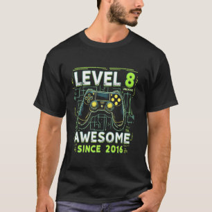 8th Verjaardag Gamer 8 Jaar Oud Grappig Dag Jongen T-shirt
