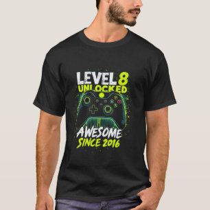 8th Verjaardag Gamer 8 Jaar Oud Grappig Dag Jongen T-shirt