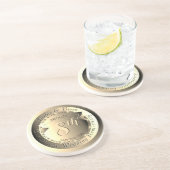 8th Wedding Anniversary Bronze Medallion Image Zandsteen Onderzetter (Zijkant)