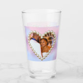 8th Wedding Anniversary Pearl Heart Keepsake Glas (Voorkant)