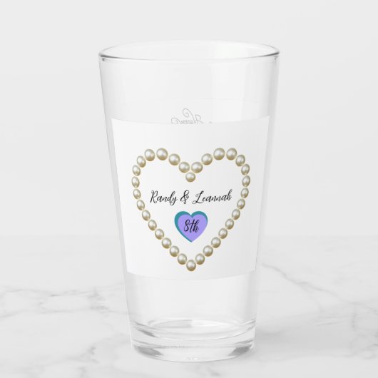 8th Wedding Anniversary Romantic Floral Keepsake Glas (Achterkant)