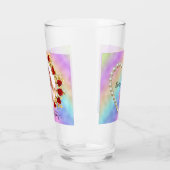 8th Wedding Anniversary Soft Pastel Floral Couple Glas (Links)