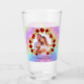 8th Wedding Anniversary Soft Pastel Floral Couple Glas (Voorkant)