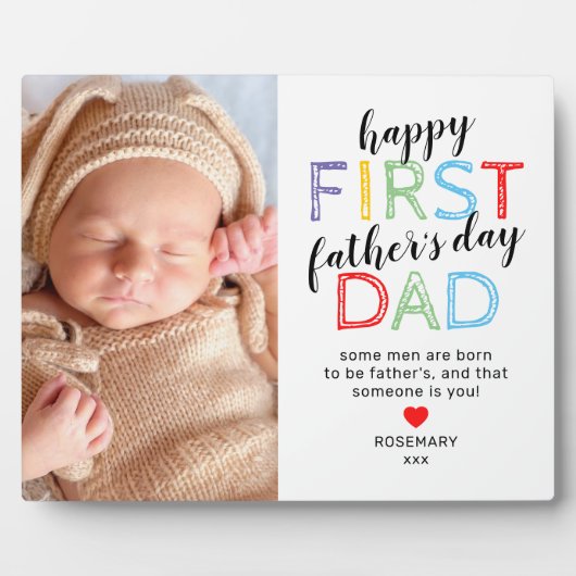 8x10 1ste Vaderdag Fotoplaque Fotoplaat (Voorkant)