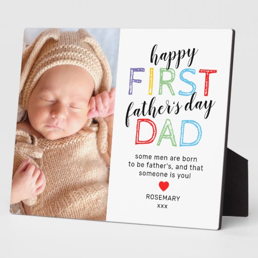 8x10 1ste Vaderdag Fotoplaque Fotoplaat (Zijkant)