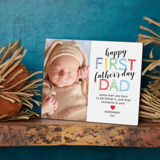 8x10 1ste Vaderdag Fotoplaque Fotoplaat (Zijkant)