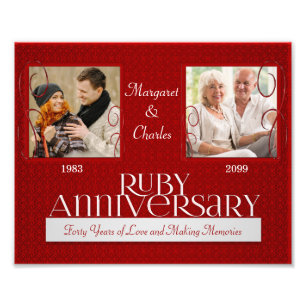 8x10 40e Ruby Annivsersary Foto Collage Afdruk