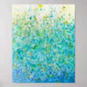 8x10 Abstracte Turquoise Blue Light Yellow Print (Voorkant)