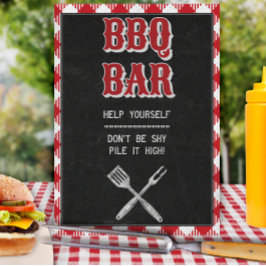 8x10 achtertuin BBQ Birthday BBQ Bar Table Sign. Poster