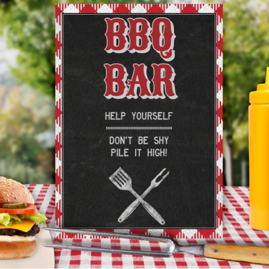 8x10 achtertuin BBQ Birthday BBQ Bar Table Sign. Poster