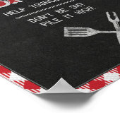 8x10 achtertuin BBQ Birthday BBQ Bar Table Sign. Poster (Hoek)