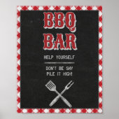 8x10 achtertuin BBQ Birthday BBQ Bar Table Sign. Poster (Voorkant)