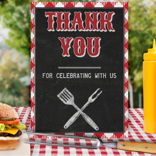 8x10 achtertuin BBQ Birthday Dank u Tafel Poster