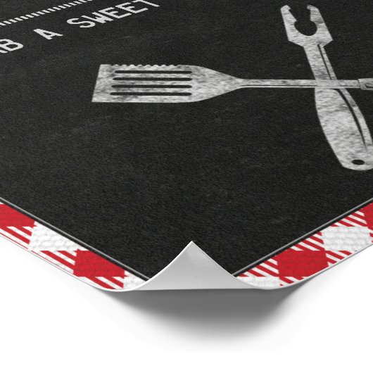 8x10 achtertuin BBQ Birthday Sweets Table Sign Poster (Hoek)